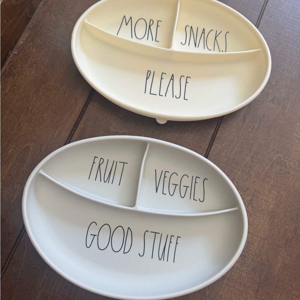 Rae Dunn Baby Fruit Veggies Food Stuff More Snack Please W/ Spoons Silicone NWOT